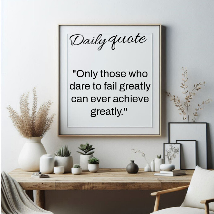 Modern & Minimal White Wall Frame Inspirational Quote About Failure ...