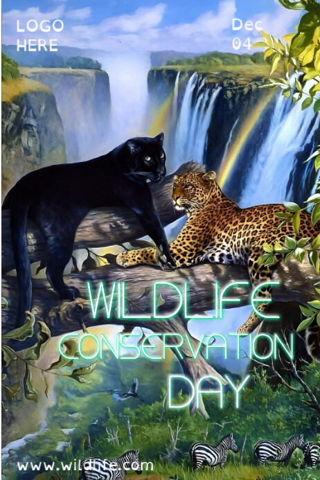 Modern & Minimal Wild At Heart  Poster template
