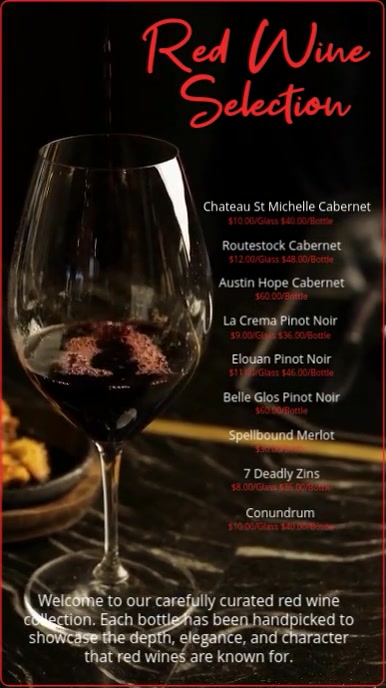 Modern & Minimal Wine Selection Facebook Story template