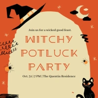 Modern & Minimal Witchy Potluck Party  Instagram Post template
