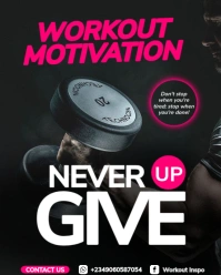 Modern & Minimal Workout Motivation Poster  Instagram Portrait template