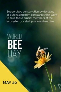 Modern & Minimal World Bee Day Poster template
