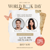 Modern & Minimal World Book Day Event Square template