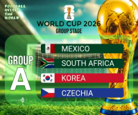 Modern & Minimal World Cup 2026 Group Stage Large Rectangle Video Stort rektangel template