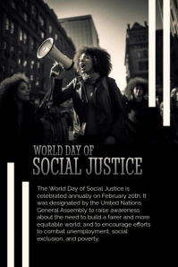 Modern & Minimal World Day Of Social Justice Poster template