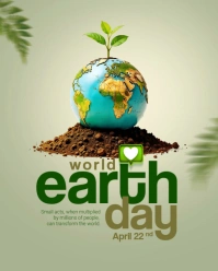 Modern & Minimal World Earth Day  Instagram Portrait template