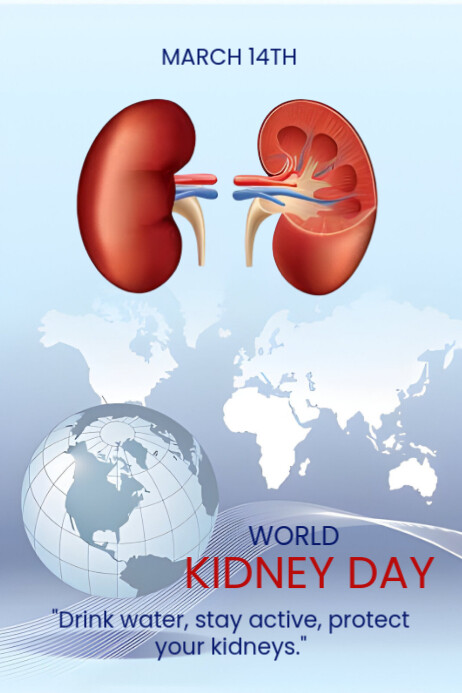 Modern & Minimal World Kidney Day Poster template