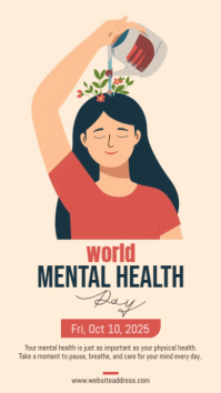 Gul World Mental Health Day เรื่องราวบน Instagram Template