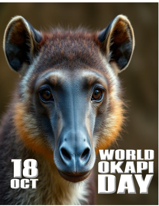 Modern & Minimal World Okapi Day Flyer (us Letter) template
