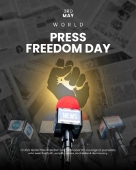 Modern & Minimal World Press Freedom Day Instagram Portrait template