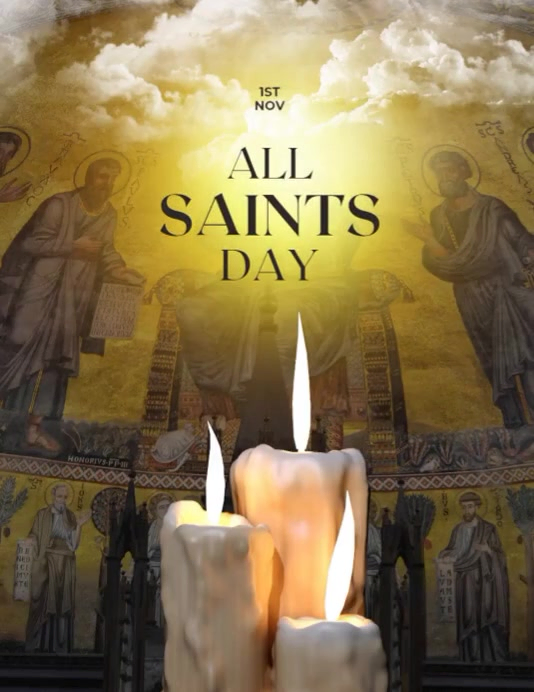 Modern & Minimal Yellow And White Vintage All Saints Day Instagram Post ...