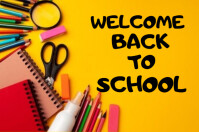 Modern & Minimal Yellow Welcome Back To School  Poster template