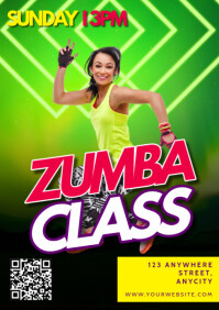 Modern & Minimal Zumba Classes A4 template