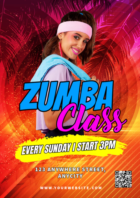 Modern & Minimal Zumba Classes A4 template