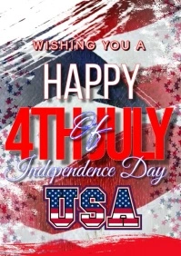 Modern & Minimal 4th Of July A3 template