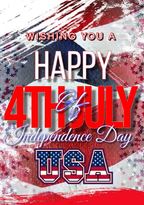 Modern & Minimal 4th Of July A3 template