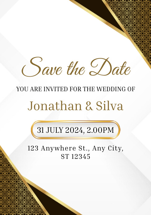 Modern & Minimal Abstract Save The Date A5 template