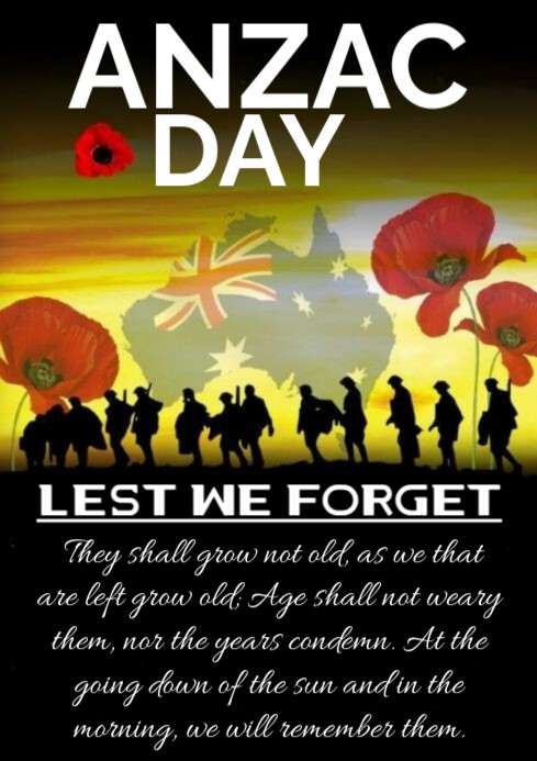 Modern & Minimal Anzac Day Remembrance Tribute A4 template