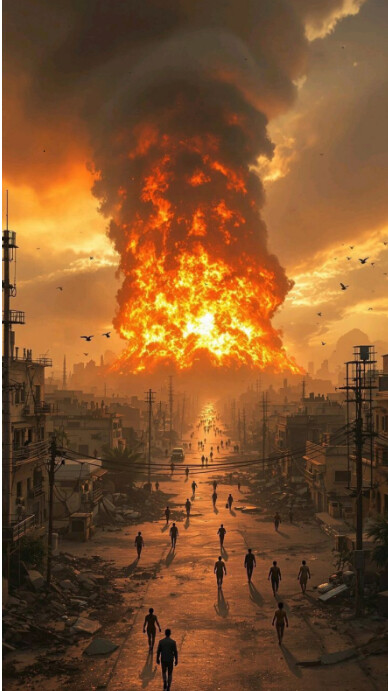 Modern & Minimal Apocalypse Explosion Background Digital Display (9:16 ...
