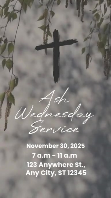 Modern & Minimal Ash Wednesday Service Reel Instagram template