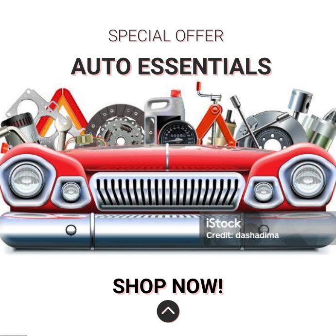 Modern & Minimal Auto Essentials Ad Square Vierkant (1:1) template