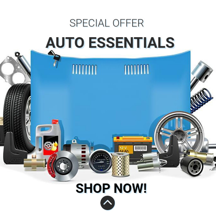 Modern & Minimal Auto Essentials Ad Square Kvadrat (1:1) template