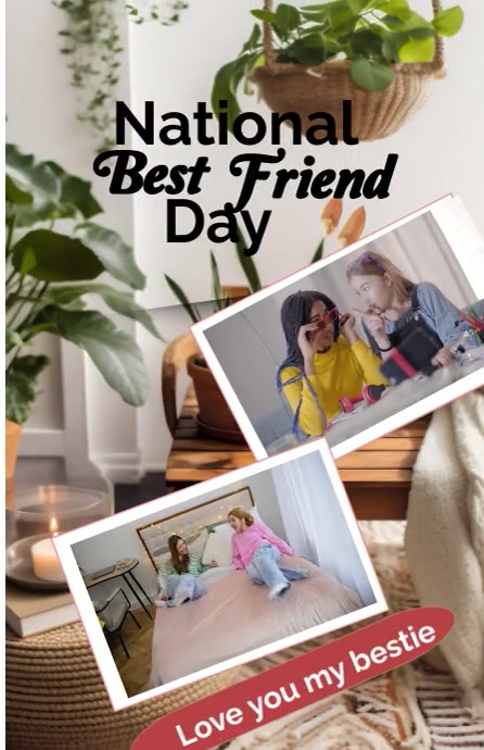 Modern & Minimal Best Friend Day Video Tabloi 小报 template
