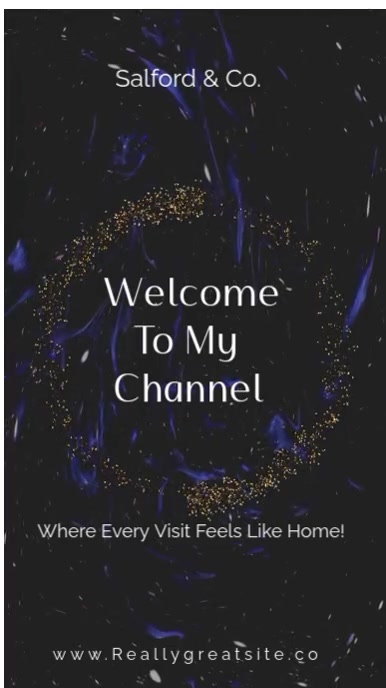 Modern & Minimal Black Background Welcome To My Channel Intro Screen Template  Instagram Reel