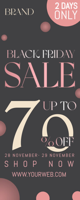 Modern & Minimal Black Friday  Roll Up Banner 2' × 5' template