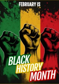 Modern & Minimal Black History Month Poster A5 template