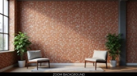 Modern & Minimal Brick Office For Zoom Backgr Presentation (16:9) template