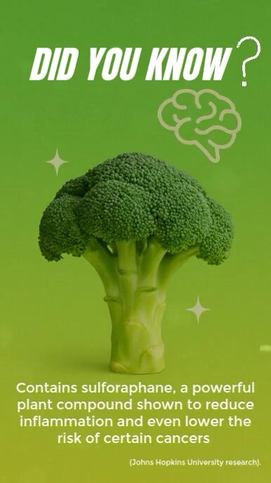 Modern & Minimal Broccoli Fun Fact  Instagram Reel template