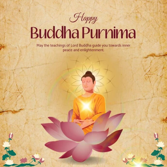 Modern & Minimal Buddha Purnima Video Wish Instagram Post template