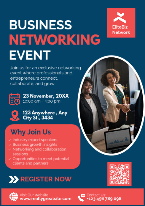 Modern & Minimal Business Networking Event A1 template