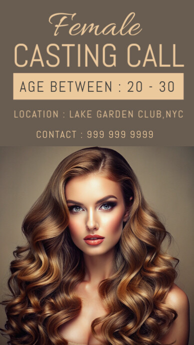 Modern & Minimal Casting Call Instagram Story template