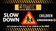Modern & Minimal Caution, Children Crossing Sign Youtube Thumbnail template
