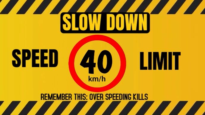 Modern & Minimal Caution, Speed Limit Sign  Youtube Thumbnail template