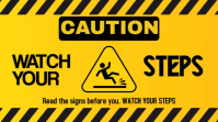 Modern & Minimal Caution, Watch Your Steps Youtube Thumbnail template