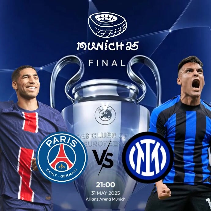 Modern & Minimal Champions League Final Match Instagram Post template