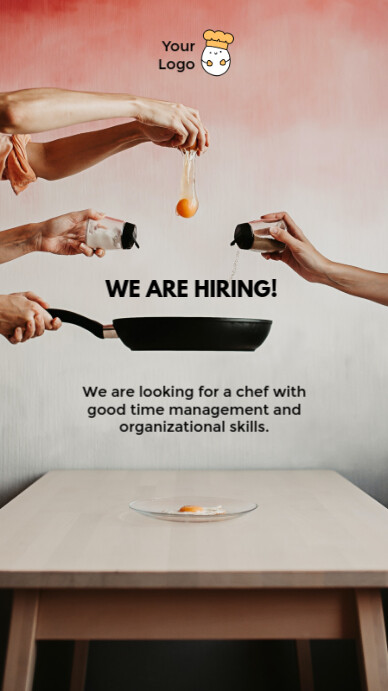 Modern & Minimal Chef Job Posting Instagram Story template