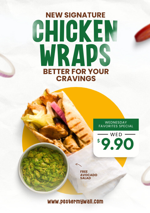 Modern & Minimal Chicken Wrap A4 template