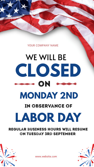 Modern & Minimal Closed For Labor Day Instagr Instagram 快拍 template