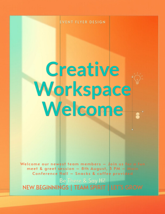 Modern & Minimal  Creative Workspace Welcome Flyer Template – Modern Gradient Team Onboarding Design