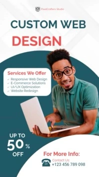 Modern & Minimal Custom Web Design Service Instagram Story template