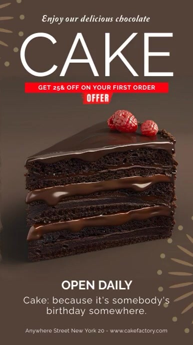 Modern & Minimal Delicious Cake Offer Instagr Instagram Story template