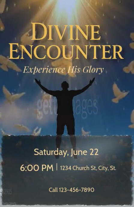 Modern & Minimal Divine Encounter Invitation Tabloid template