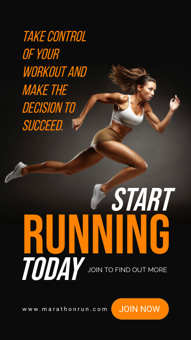 Modern & Minimal Dynamic Sport Running Instag Instagram Story template