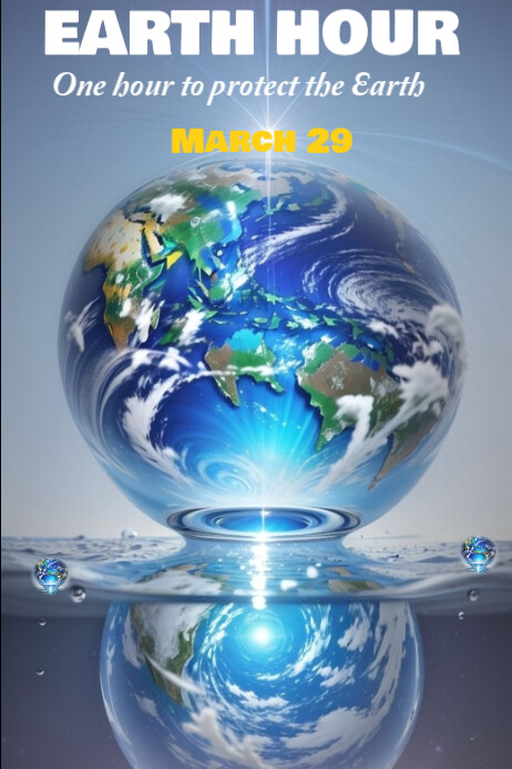 Modern & Minimal Earth Hour  Poster template