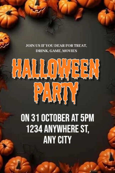 Plantilla de Modern & Minimal Editable Halloween Party Poster ...
