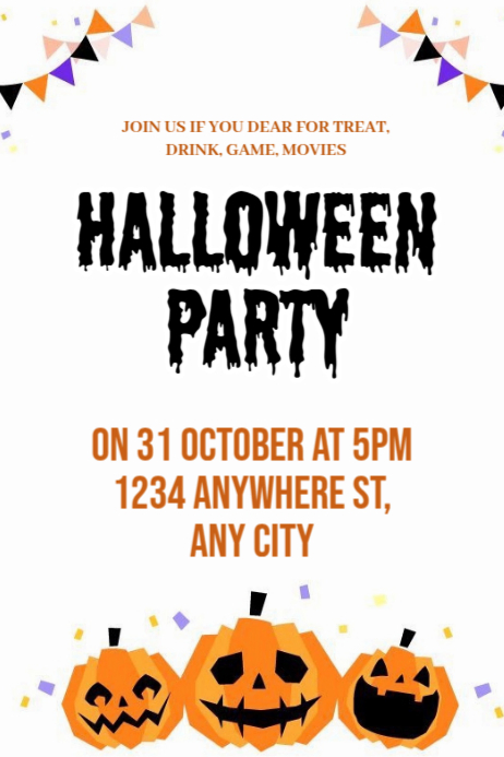 Plantilla de Modern & Minimal Editable Halloween Party Poster ...